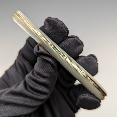 1913年 英国アンティーク 白蝶貝ハンドル 純銀ブレード ペンナイフ Joseph Rodgers